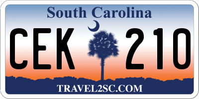 SC license plate CEK210
