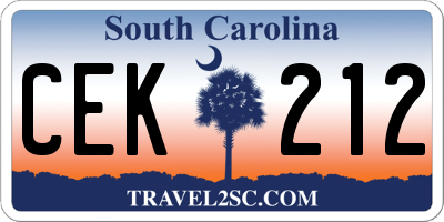 SC license plate CEK212