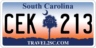 SC license plate CEK213