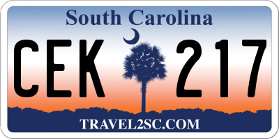 SC license plate CEK217