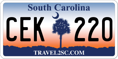 SC license plate CEK220