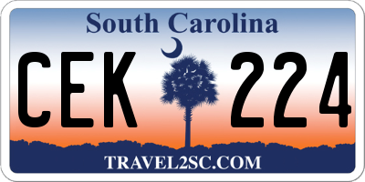 SC license plate CEK224