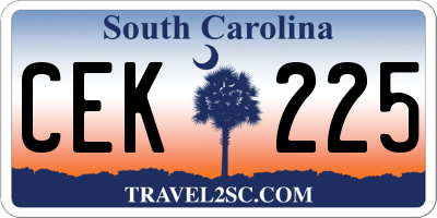 SC license plate CEK225