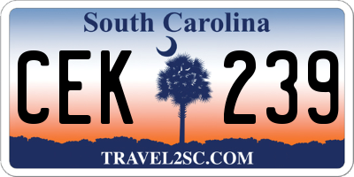 SC license plate CEK239