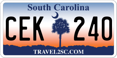 SC license plate CEK240