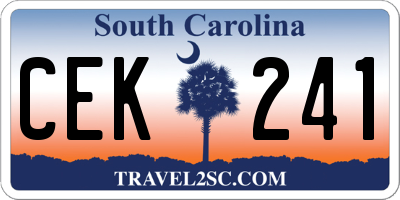 SC license plate CEK241