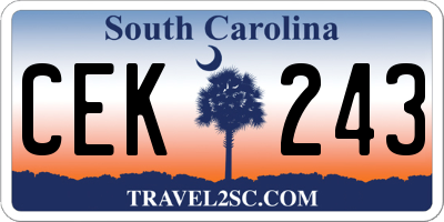 SC license plate CEK243