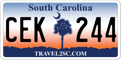 SC license plate CEK244