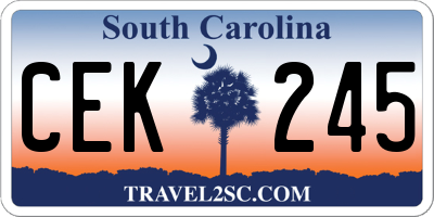 SC license plate CEK245
