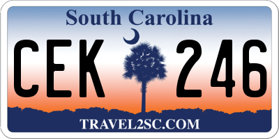 SC license plate CEK246