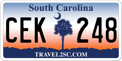 SC license plate CEK248