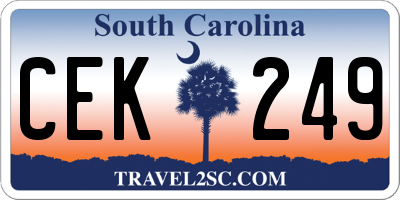 SC license plate CEK249