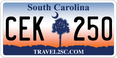 SC license plate CEK250