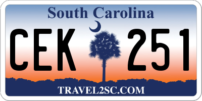 SC license plate CEK251