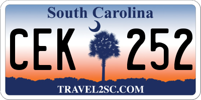 SC license plate CEK252