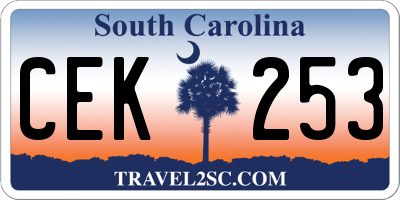 SC license plate CEK253