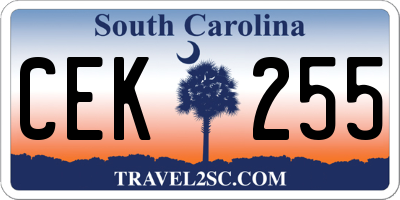SC license plate CEK255