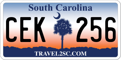 SC license plate CEK256