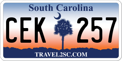 SC license plate CEK257