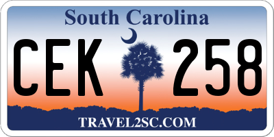 SC license plate CEK258