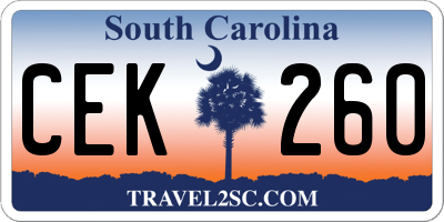 SC license plate CEK260
