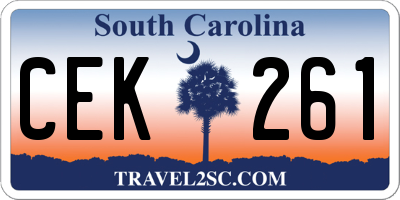 SC license plate CEK261