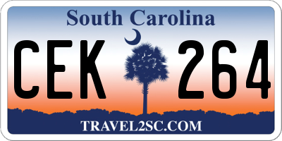 SC license plate CEK264