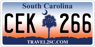 SC license plate CEK266