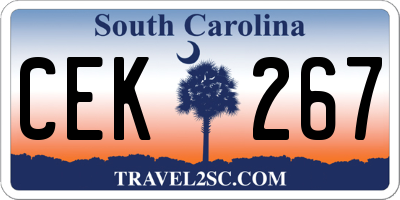 SC license plate CEK267