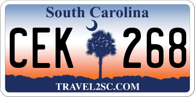 SC license plate CEK268