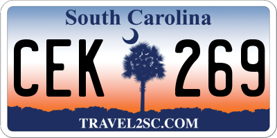SC license plate CEK269