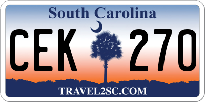 SC license plate CEK270