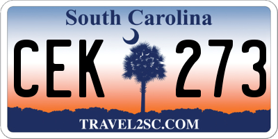 SC license plate CEK273