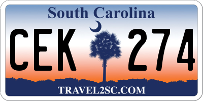 SC license plate CEK274