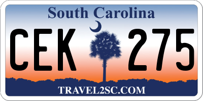 SC license plate CEK275
