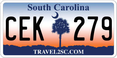 SC license plate CEK279