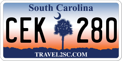 SC license plate CEK280