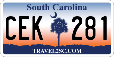 SC license plate CEK281