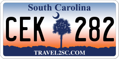 SC license plate CEK282