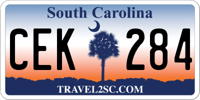 SC license plate CEK284
