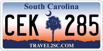 SC license plate CEK285