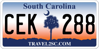 SC license plate CEK288