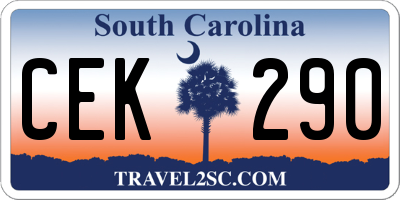 SC license plate CEK290