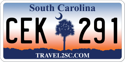 SC license plate CEK291