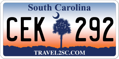 SC license plate CEK292
