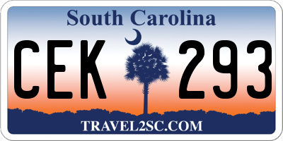 SC license plate CEK293