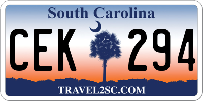 SC license plate CEK294