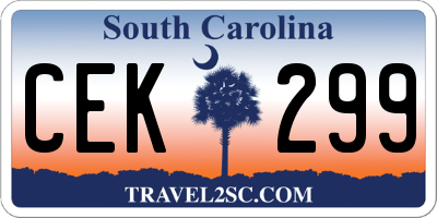 SC license plate CEK299