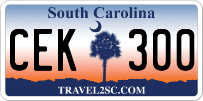 SC license plate CEK300