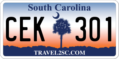 SC license plate CEK301